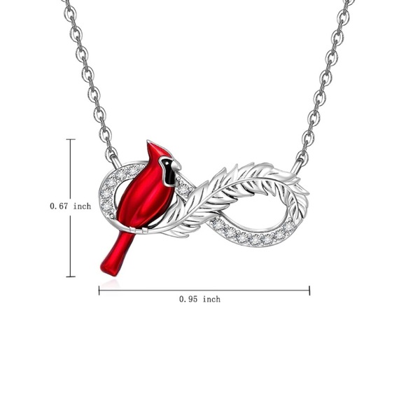 18k Infinity Cardinal Diamond Necklace Angel Feather Messenger from Heav… - Picture 10 of 10